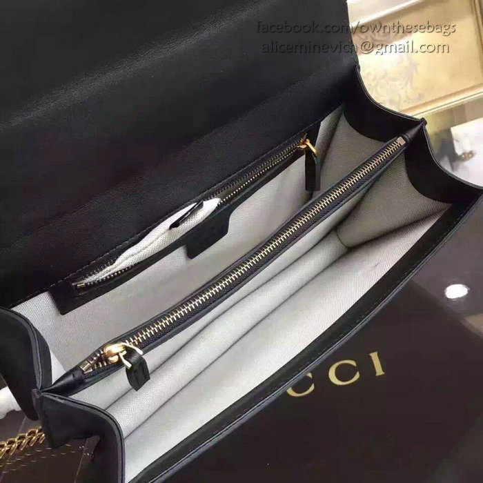 Gucci GG Marmont Leather Shoulder Bag Black 431777