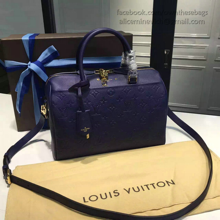 Louis Vuitton Monogram Empreinte Speedy Bandouliere Blue M42406