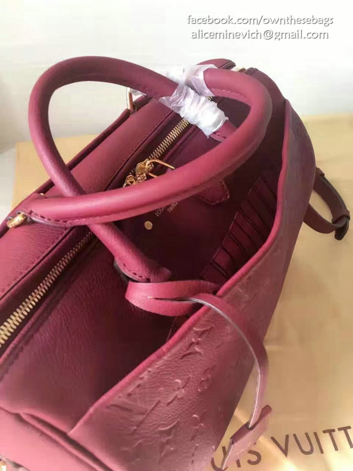 Louis Vuitton Monogram Empreinte Speedy Bandouliere Burgundy M42406