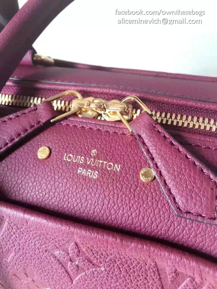 Louis Vuitton Monogram Empreinte Speedy Bandouliere Burgundy M42406