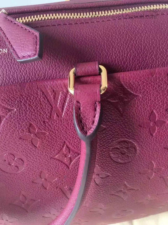 Louis Vuitton Monogram Empreinte Speedy Bandouliere Burgundy M42406