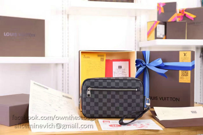 Louis Vuitton Damier Graphite Canvas Kasai Clutch M42838