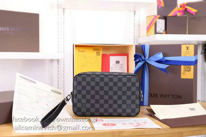 Louis Vuitton Damier Graphite Canvas Kasai Clutch M42838