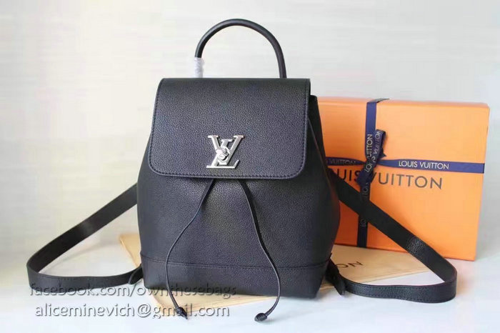 Louis Vuitton Supple Leather Lockme Backpack Noir M42281