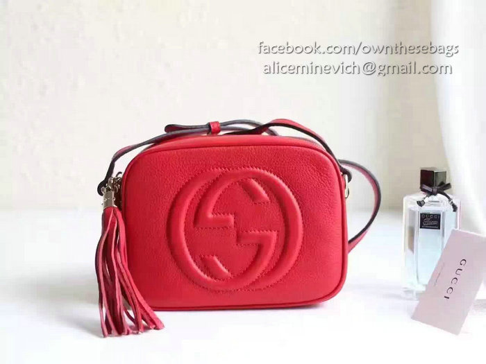 Gucci Soho Leather Disco Bag Red 308364