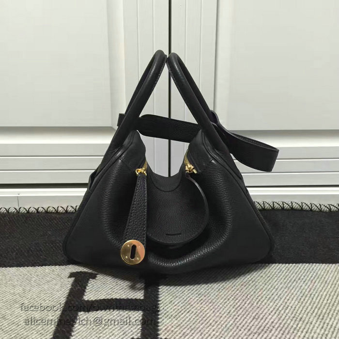 Hermes Lindy 26 Bag Black Togo Calfskin Leather HLD2630