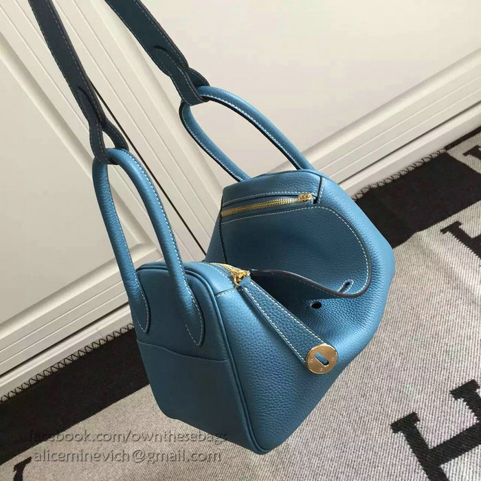 Hermes Lindy 26 Bag Blue Togo Calfskin Leather HLD2630