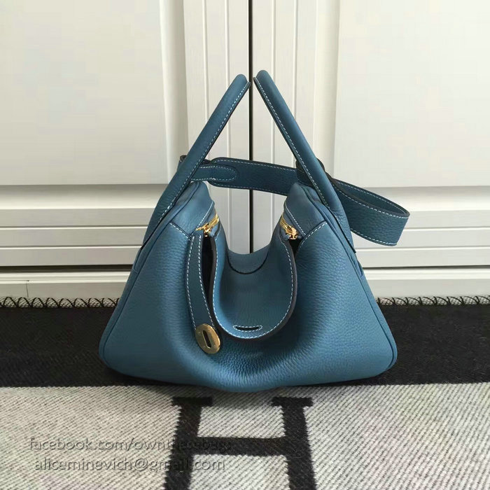 Hermes Lindy 26 Bag Blue Togo Calfskin Leather HLD2630