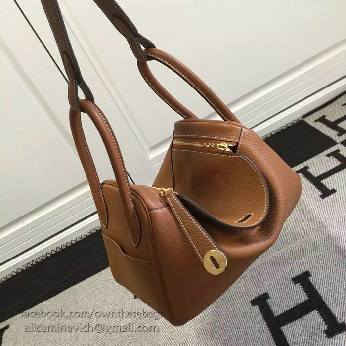 Hermes Lindy 26 Bag Brown Togo Calfskin Leather HLD2630