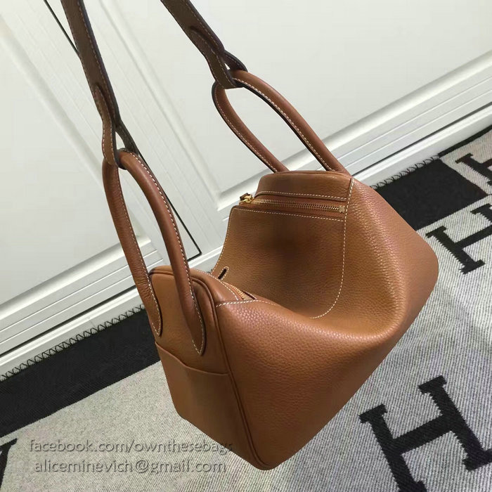 Hermes Lindy 26 Bag Brown Togo Calfskin Leather HLD2630