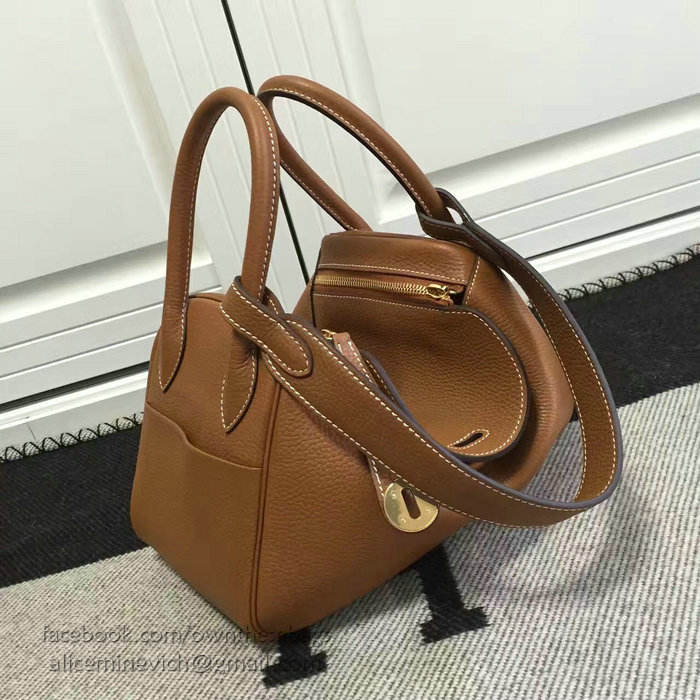 Hermes Lindy 26 Bag Brown Togo Calfskin Leather HLD2630