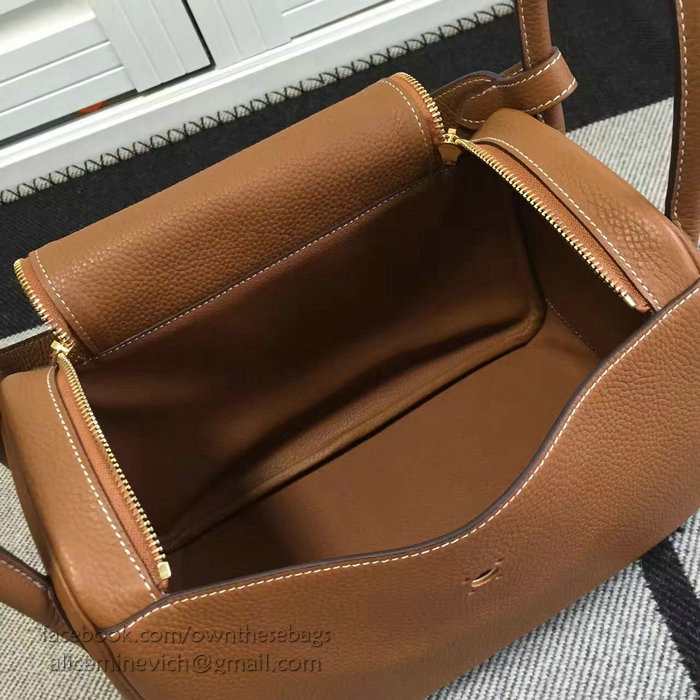 Hermes Lindy 26 Bag Brown Togo Calfskin Leather HLD2630