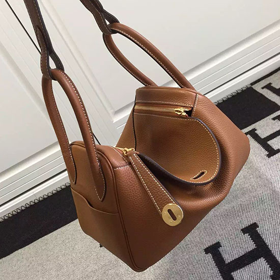 Hermes Lindy 26 Bag Brown Togo Calfskin Leather HLD2630