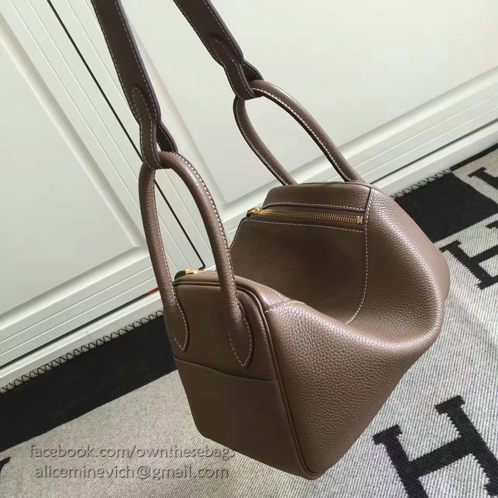 Hermes Lindy 26 Bag Chocolate Togo Calfskin Leather HLD2630