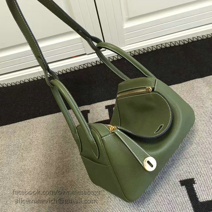 Hermes Lindy 26 Bag Green Togo Calfskin Leather HLD2630