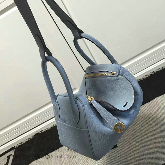 Hermes Lindy 26 Bag Light Blue Togo Calfskin Leather HLD2630