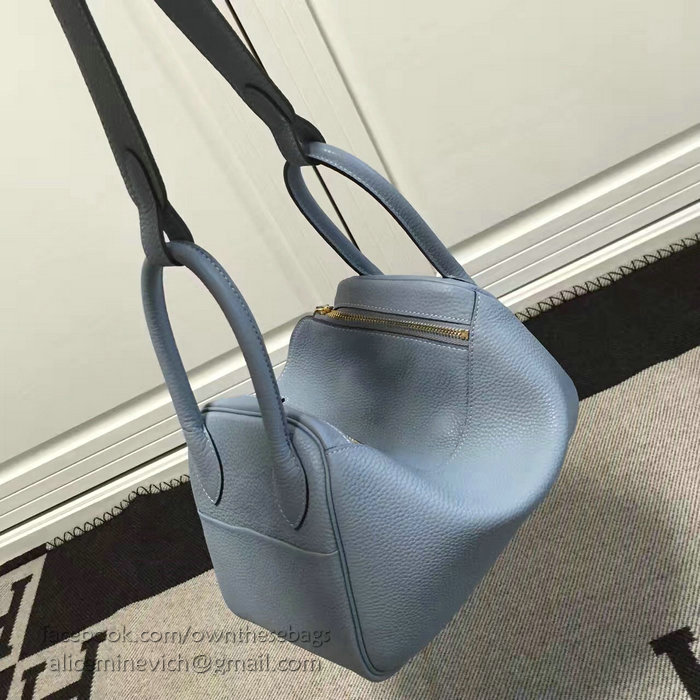 Hermes Lindy 26 Bag Light Blue Togo Calfskin Leather HLD2630