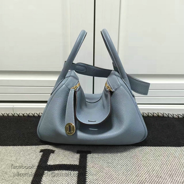 Hermes Lindy 26 Bag Light Blue Togo Calfskin Leather HLD2630