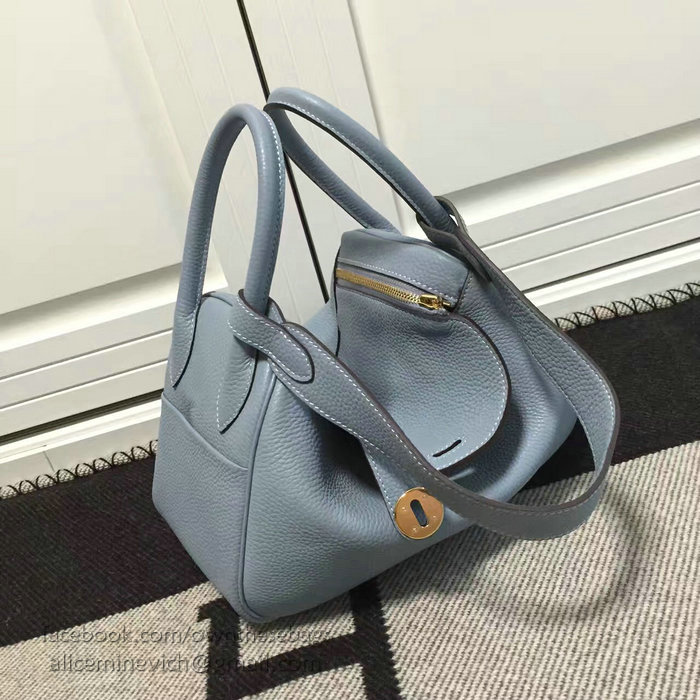 Hermes Lindy 26 Bag Light Blue Togo Calfskin Leather HLD2630