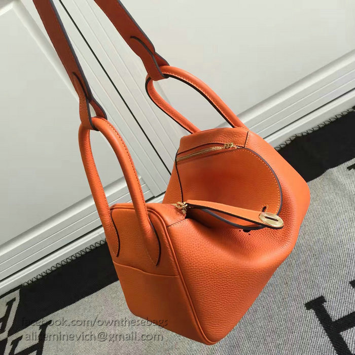 Hermes Lindy 26 Bag Orange Togo Calfskin Leather HLD2630