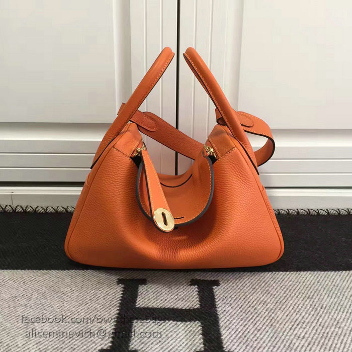 Hermes Lindy 26 Bag Orange Togo Calfskin Leather HLD2630