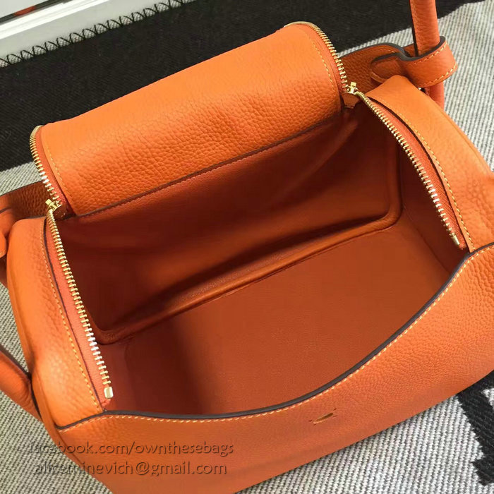 Hermes Lindy 26 Bag Orange Togo Calfskin Leather HLD2630