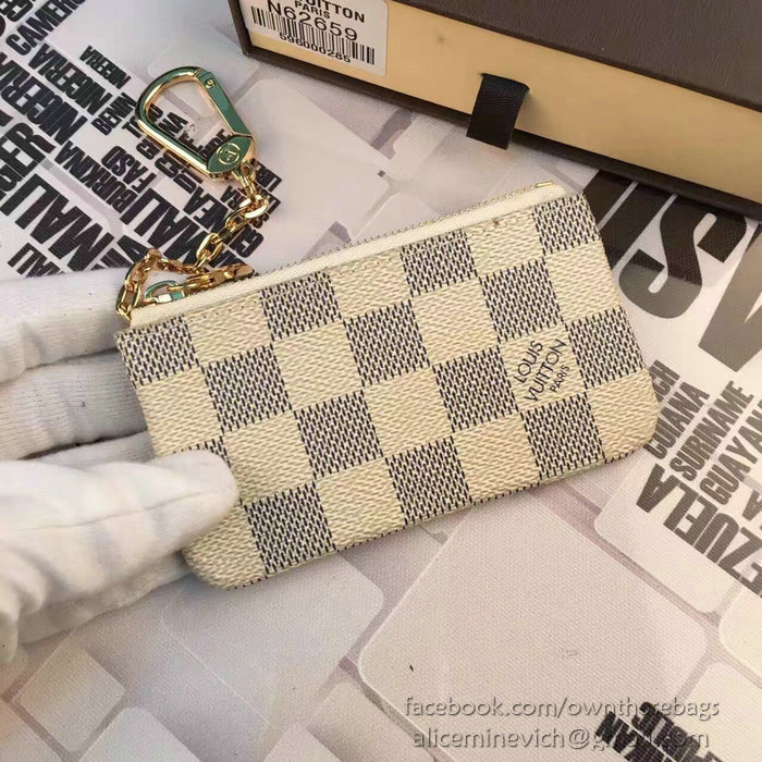 Louis Vuitton Damier Azur Canvas Key Pouch M62650