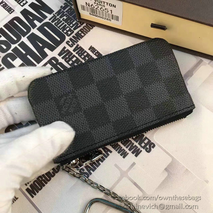 Louis Vuitton Damier Graphite Canvas Key Pouch M62650