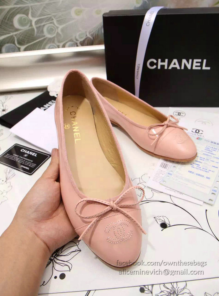 Chanel Pink Patent Leather Ballet Flats CH1630