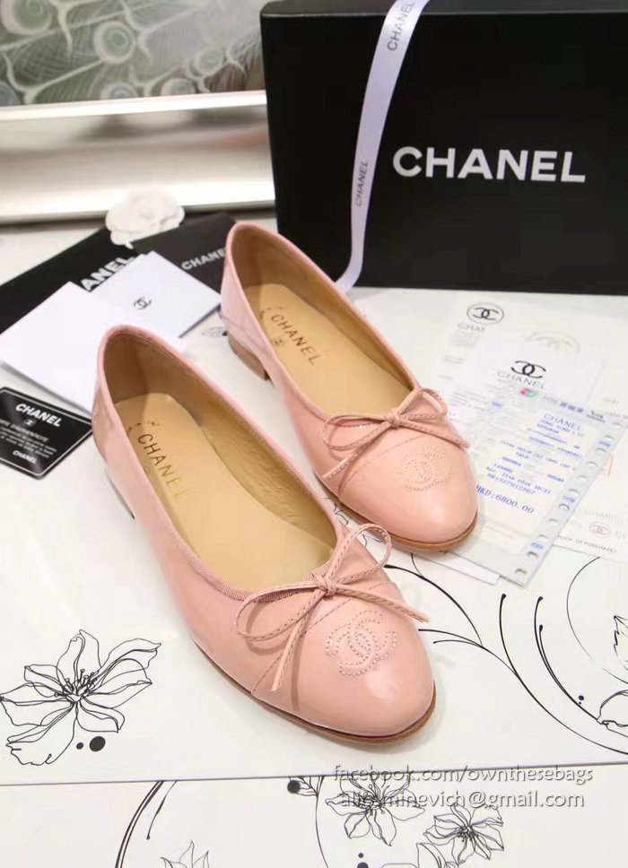 Chanel Pink Patent Leather Ballet Flats CH1630