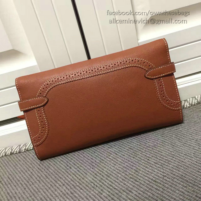 Hermes Kelly Clutch Bag in Black Swift Leather HK1210