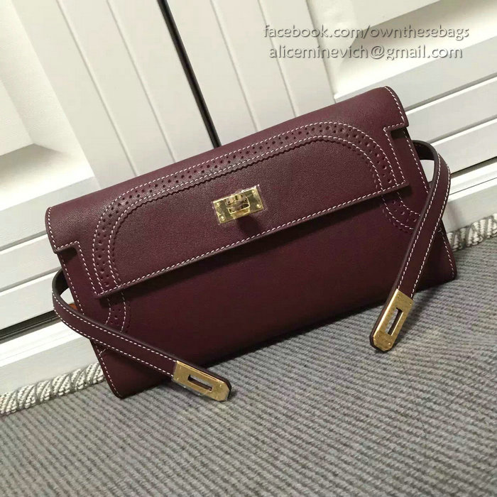 Hermes Kelly Clutch Bag in Fuchsia Swift Leather HK1210