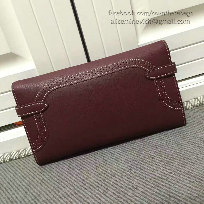 Hermes Kelly Clutch Bag in Fuchsia Swift Leather HK1210