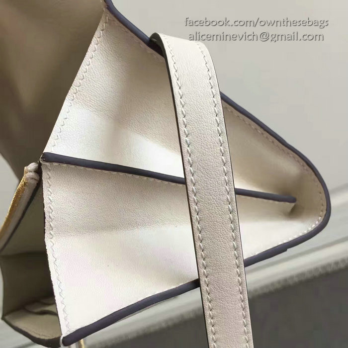 Hermes Kelly Clutch Bag in Off-white Swift Leather HK1210