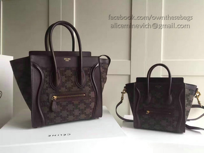 Celine Micro Luggage Burgundy Original Leather CL112540