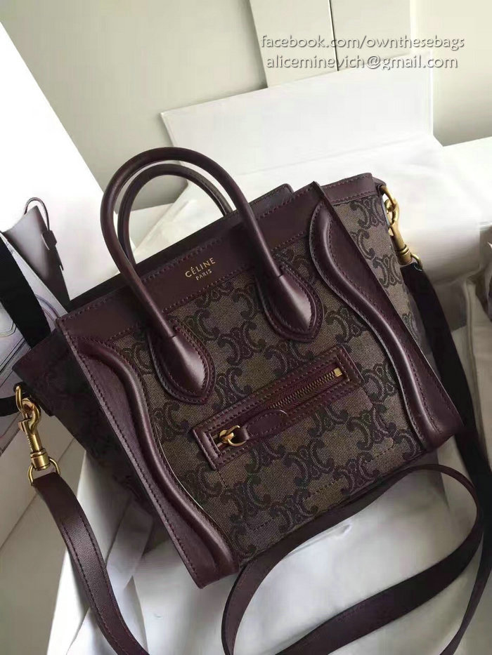 Celine Micro Luggage Burgundy Original Leather CL112540