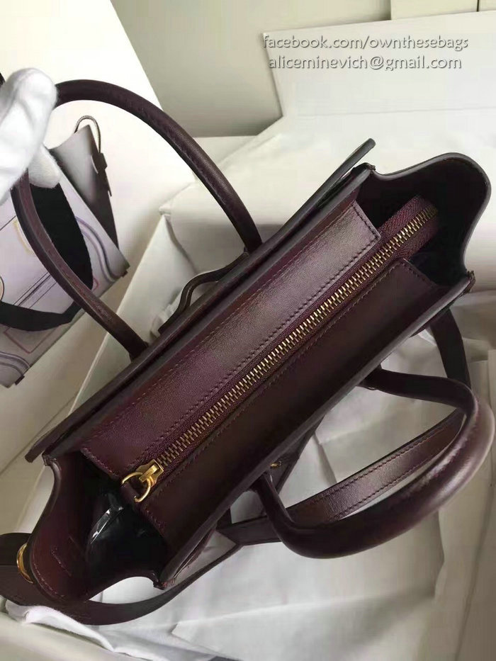 Celine Micro Luggage Burgundy Original Leather CL112540