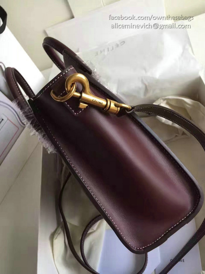 Celine Nano Luggage Burgundy Original Leather CL112510