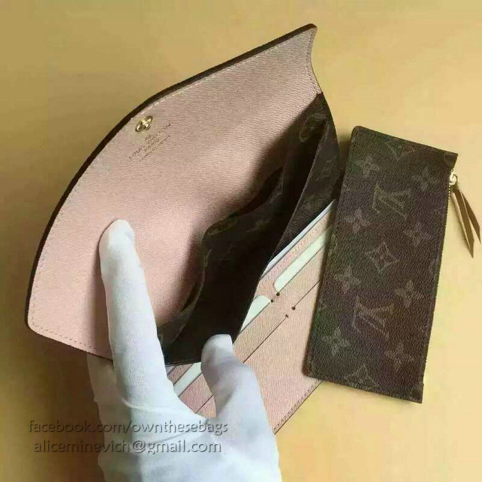 Louis Vuitton Monogram Canvas Josephine Wallet Rose Ballerine M41739