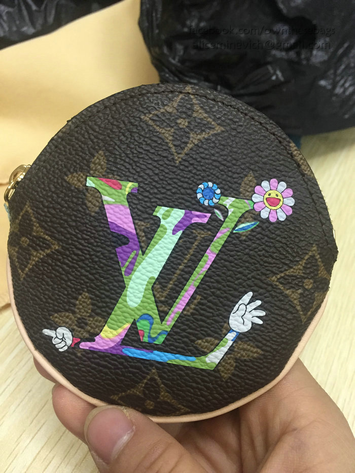 Louis Vuitton Monogram Canvas Round Coin Purse with Print M61926