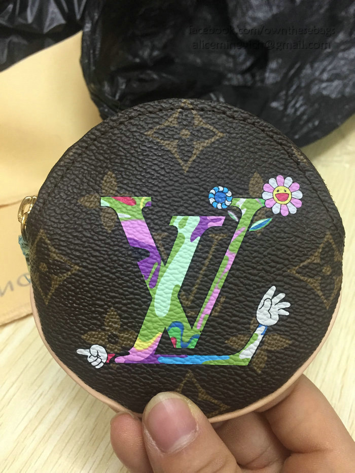 Louis Vuitton Monogram Canvas Round Coin Purse with Print M61926