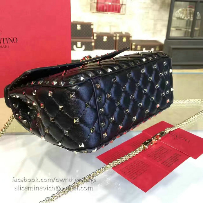 Valentino Garavani Rockstud Spike Bag Black Lambskin V1124