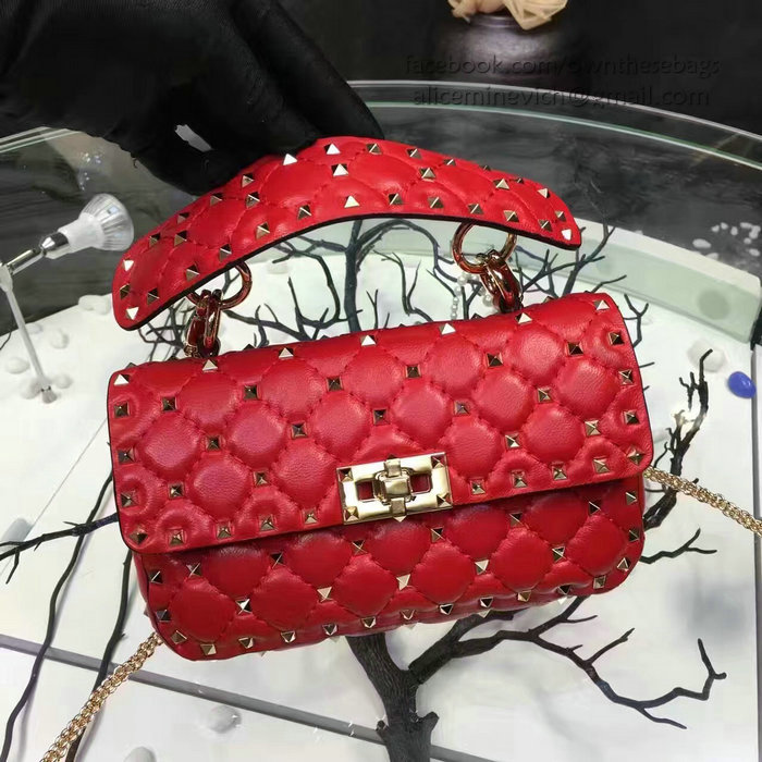 Valentino Garavani Rockstud Spike Small Bag Red Lambskin V281110