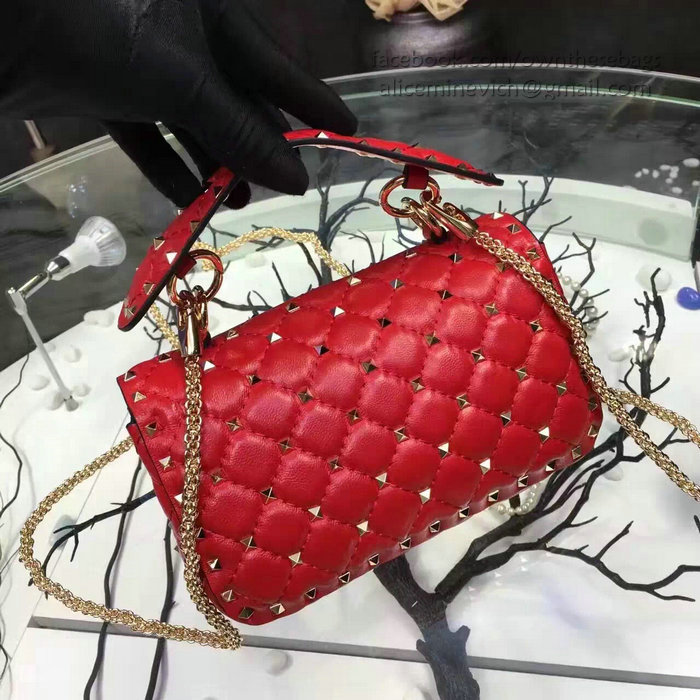 Valentino Garavani Rockstud Spike Small Bag Red Lambskin V281110