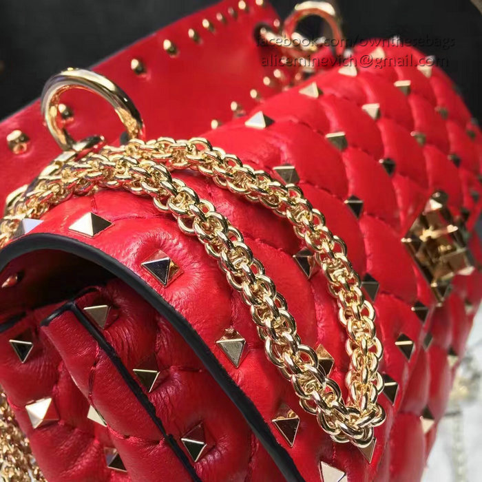 Valentino Garavani Rockstud Spike Small Bag Red Lambskin V281110