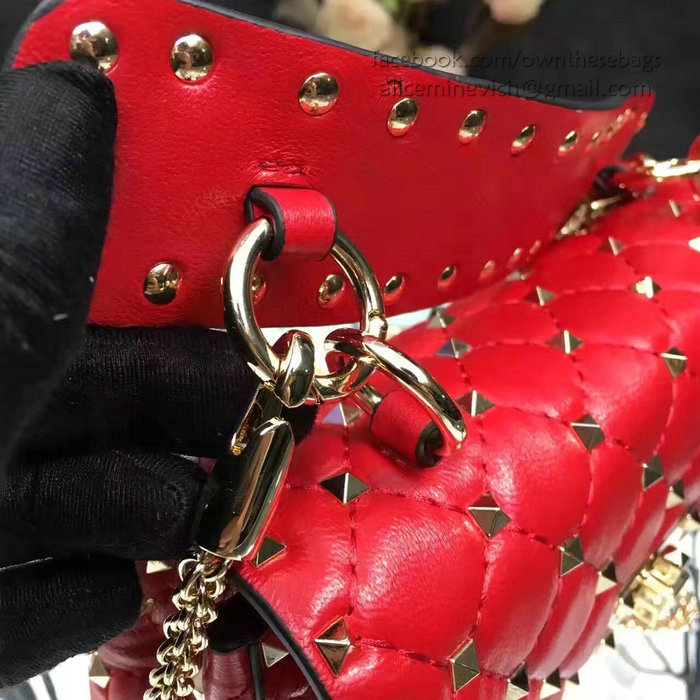 Valentino Garavani Rockstud Spike Small Bag Red Lambskin V281110