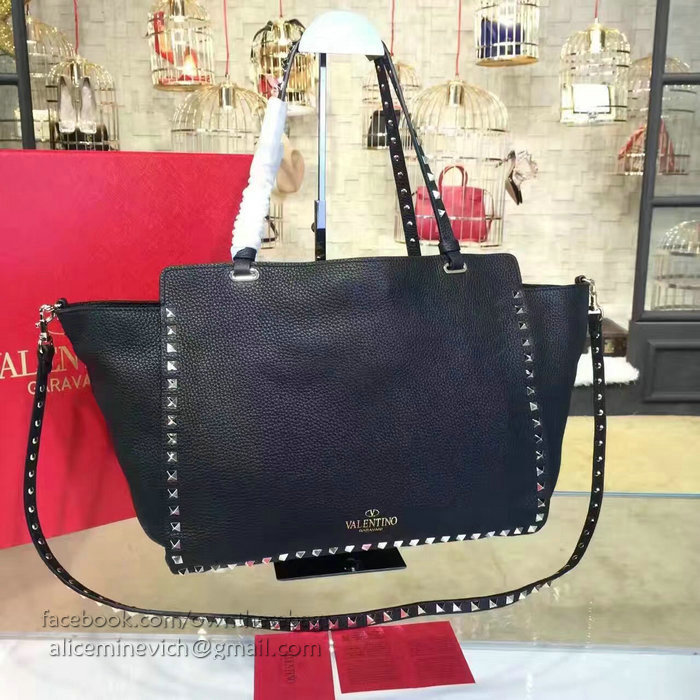 Valentino Rockstud Noir Medium Tote Bag V1125