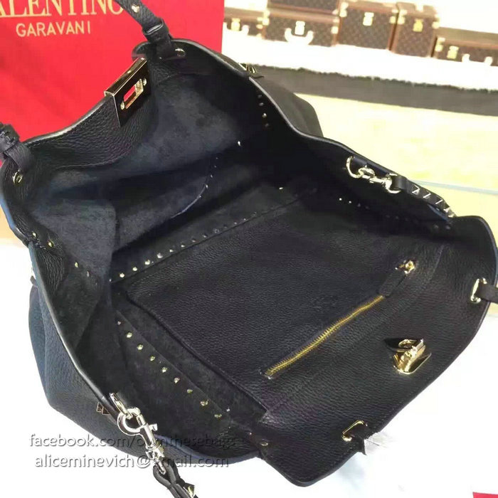 Valentino Rockstud Noir Medium Tote Bag V1125