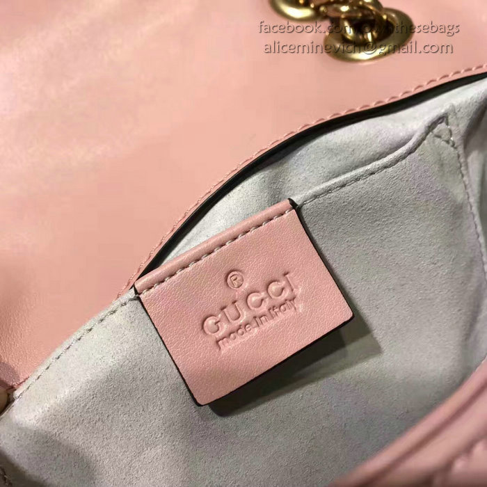 Gucci GG Marmont Matelasse Shoulder Bag Light Pink 443497