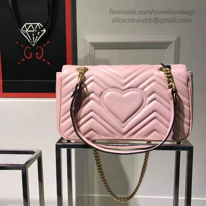 Gucci GG Marmont Matelasse Shoulder Bag Light Pink 443497